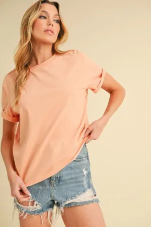 Aemi   Co Exposed Seam Round Neck Short Sleeve T-Shirt