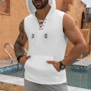 Aule Lace Up Hooded Tank