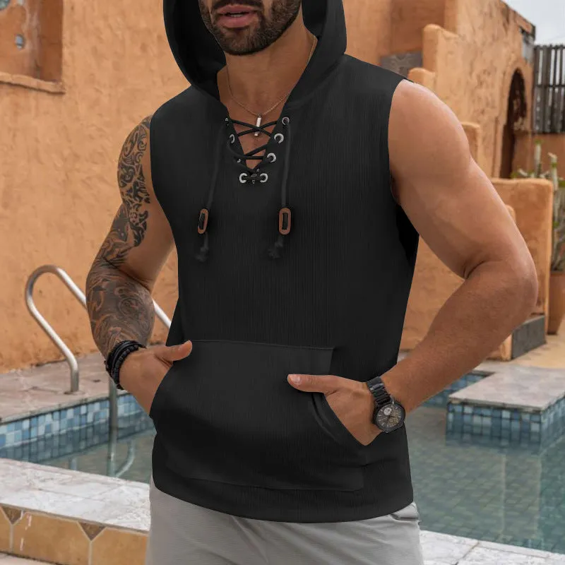Aule Lace Up Hooded Tank