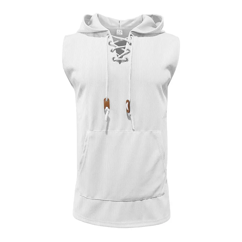 Aule Lace Up Hooded Tank