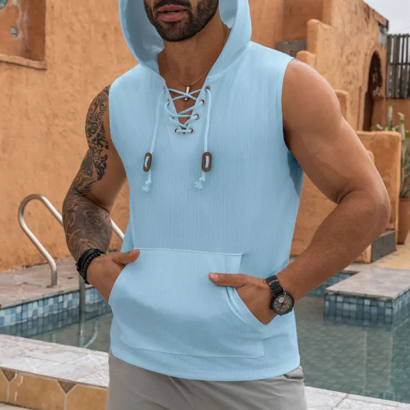 Aule Lace Up Hooded Tank