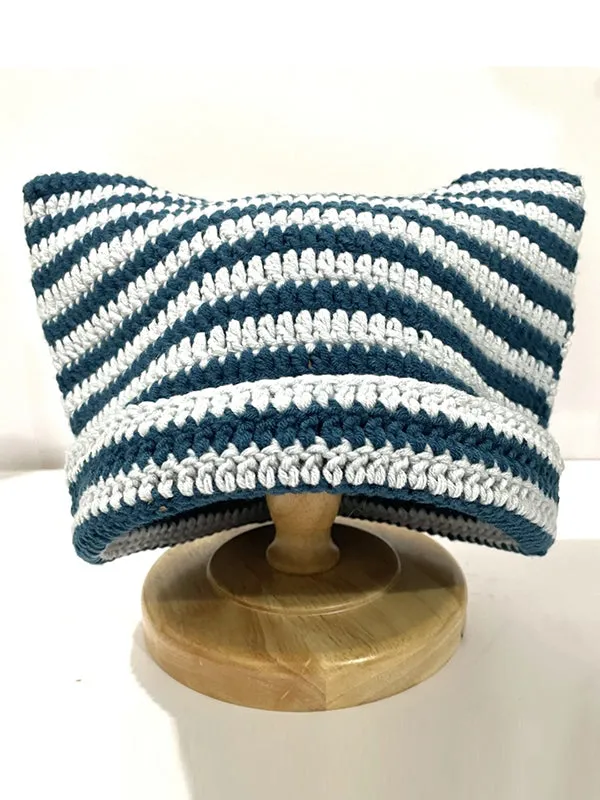 Bjlxn - Keep Warm Striped Hats&Caps
