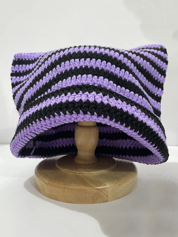 Bjlxn - Keep Warm Striped Hats&Caps