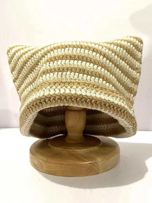 Bjlxn - Keep Warm Striped Hats&Caps