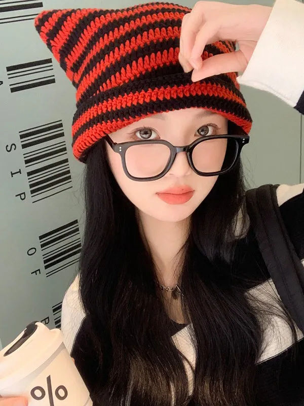 Bjlxn - Keep Warm Striped Hats&Caps