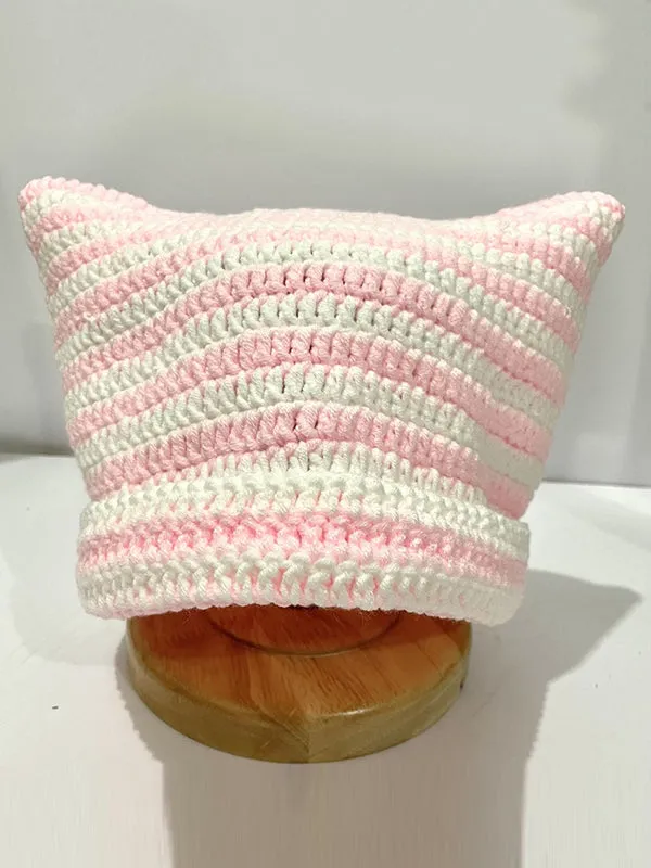 Bjlxn - Keep Warm Striped Hats&Caps