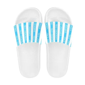 Cabana Cove Striped Slides - Blue, Yellow and Pink