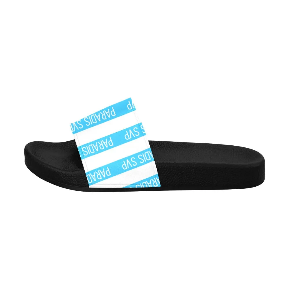 Cabana Cove Striped Slides - Blue, Yellow and Pink