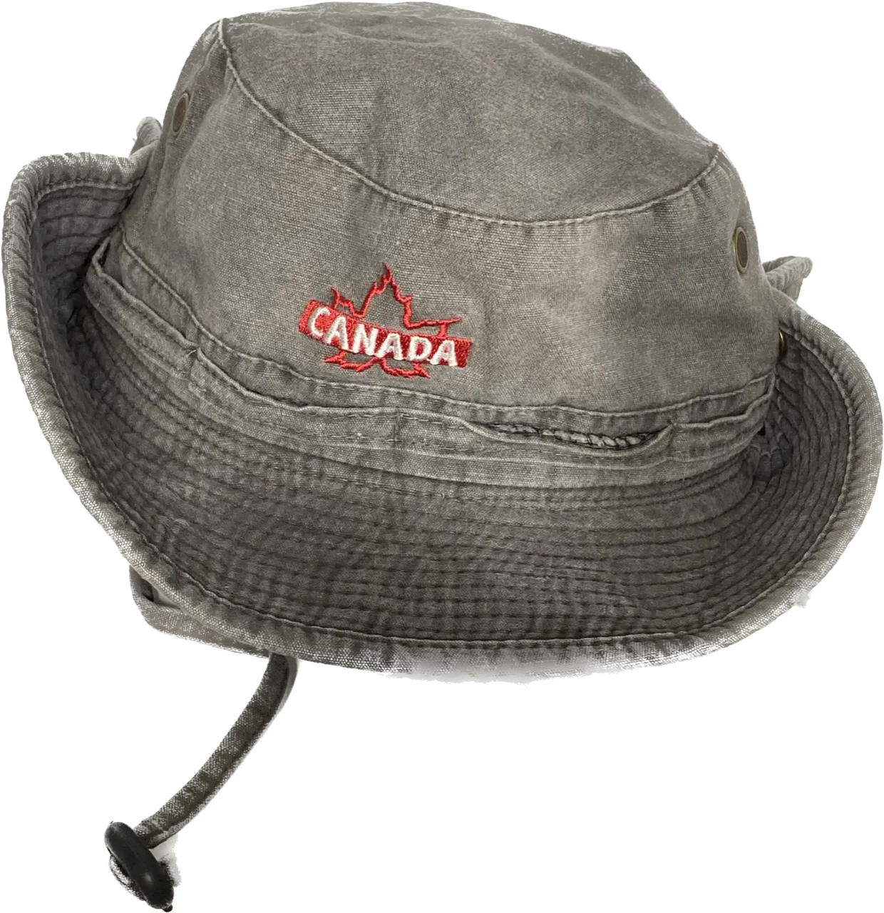 Canada Maple Leaf Adult Grey Bucket Hat with Draw String