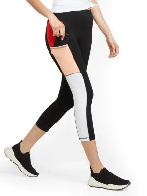 Colorblock High-Waisted Capri Pocket Legging
