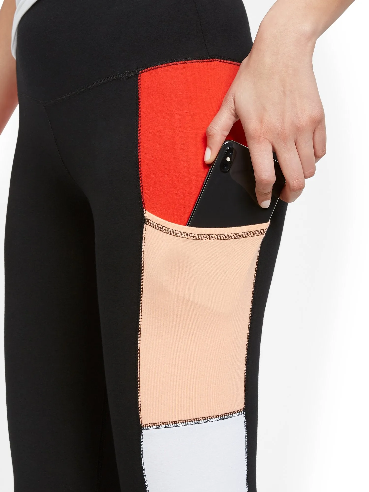 Colorblock High-Waisted Capri Pocket Legging