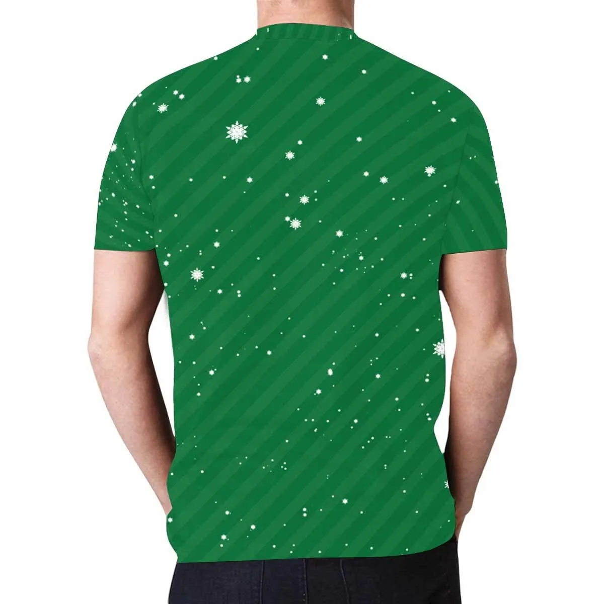 Custom Face Shirts Christmas Tree Snowflake Men's All Over Print T-shirt Graphic Design Tee