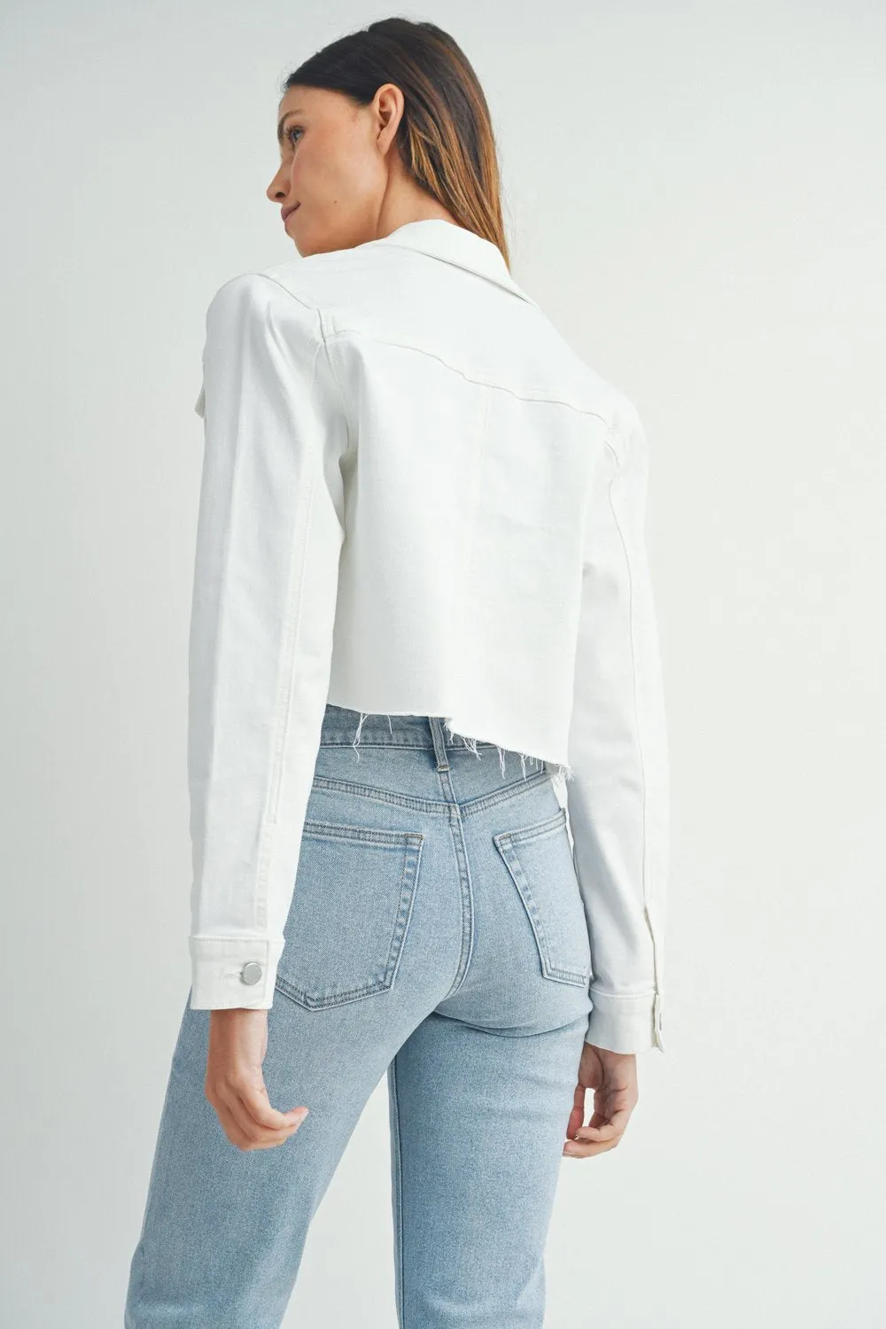 denim fray  jacket s963
