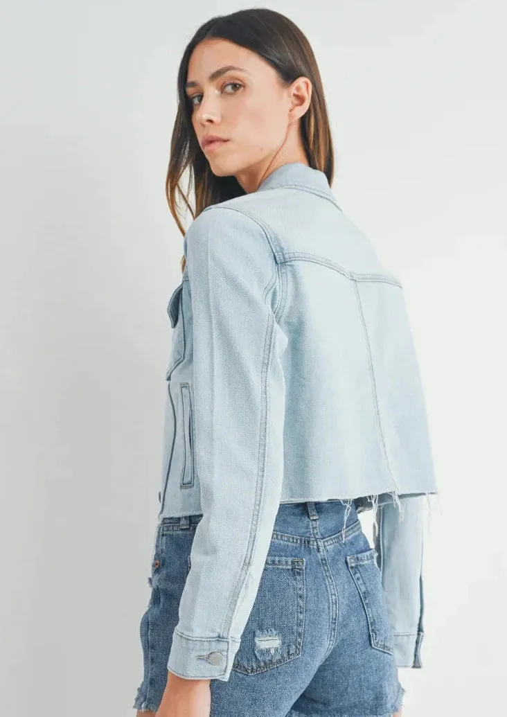 denim fray  jacket s963