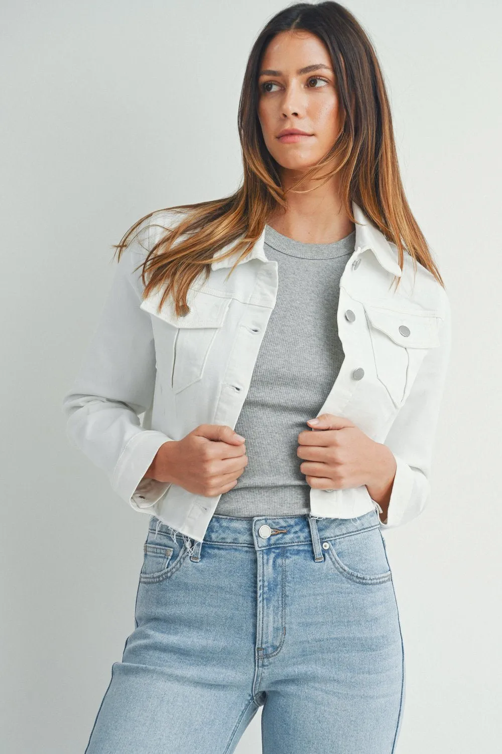 denim fray  jacket s963