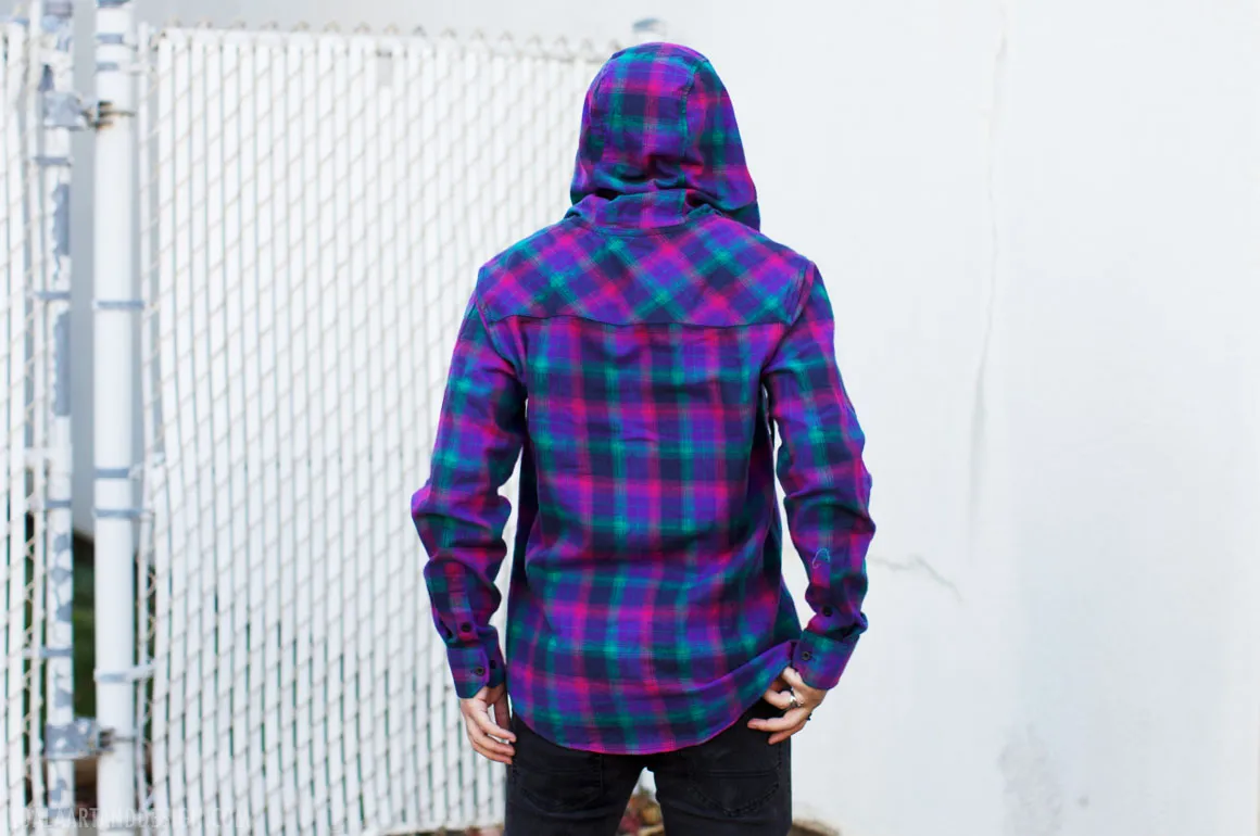 Electric Plaid Flannel Hoodie