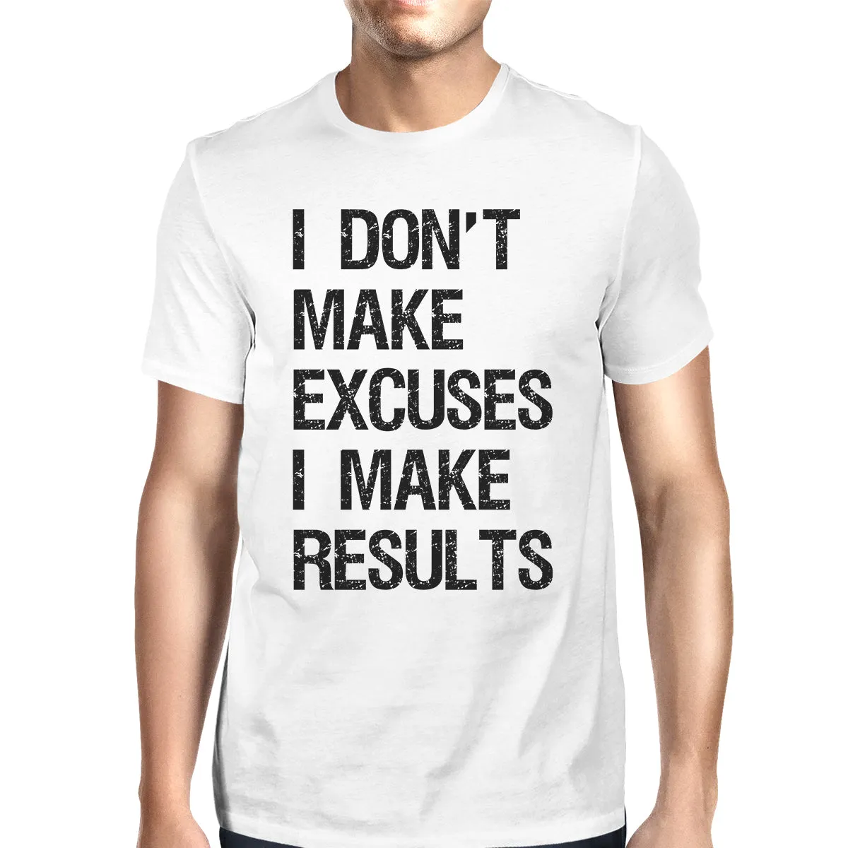 Excuses Results Mens Cool Cotton Round Neck For Exercise T-Shirt