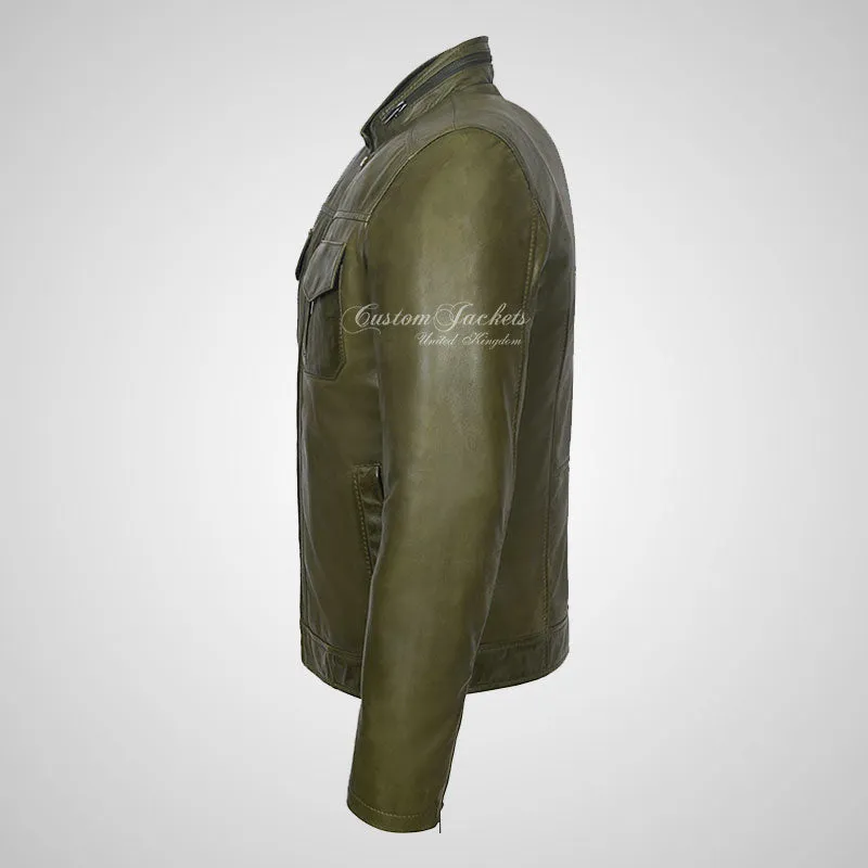 EYAM Men's Biker Leather Jacket Soft Leather Casual Fashion Jacket