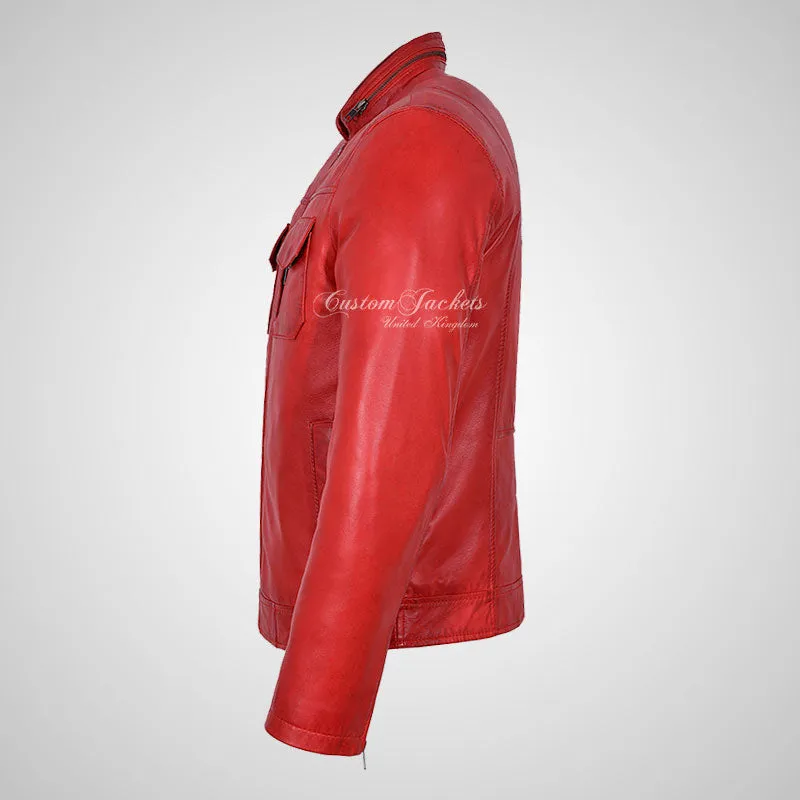EYAM Men's Biker Leather Jacket Soft Leather Casual Fashion Jacket