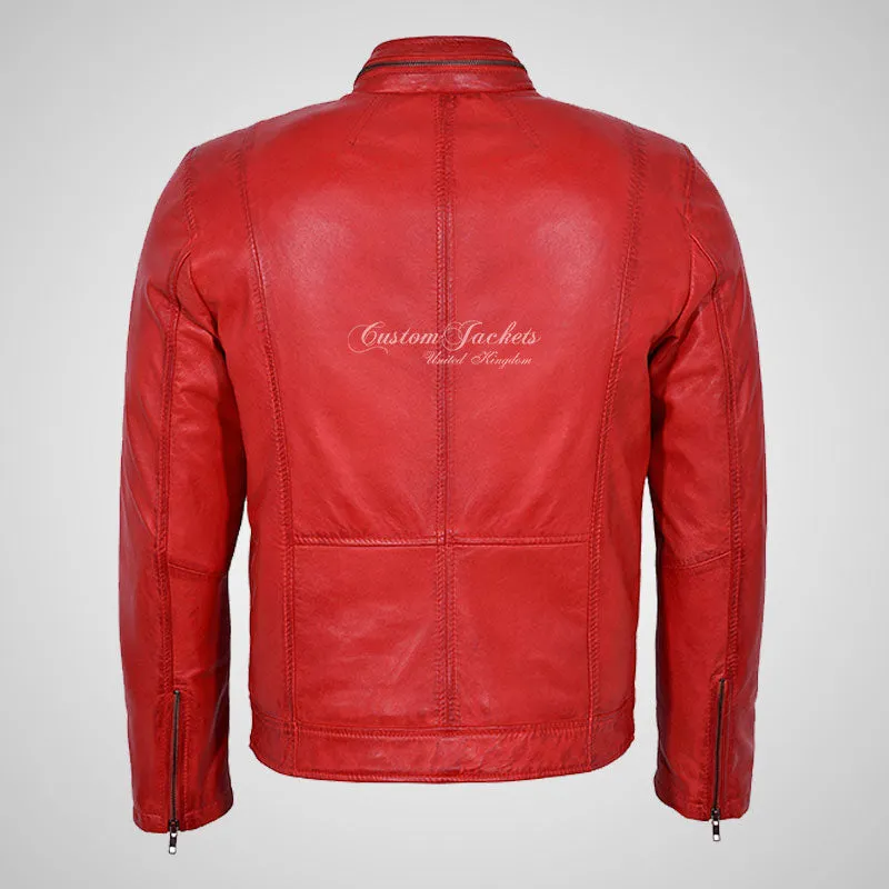 EYAM Men's Biker Leather Jacket Soft Leather Casual Fashion Jacket