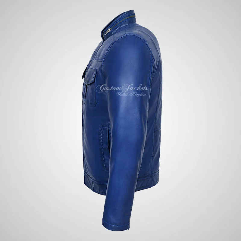 EYAM Men's Biker Leather Jacket Soft Leather Casual Fashion Jacket