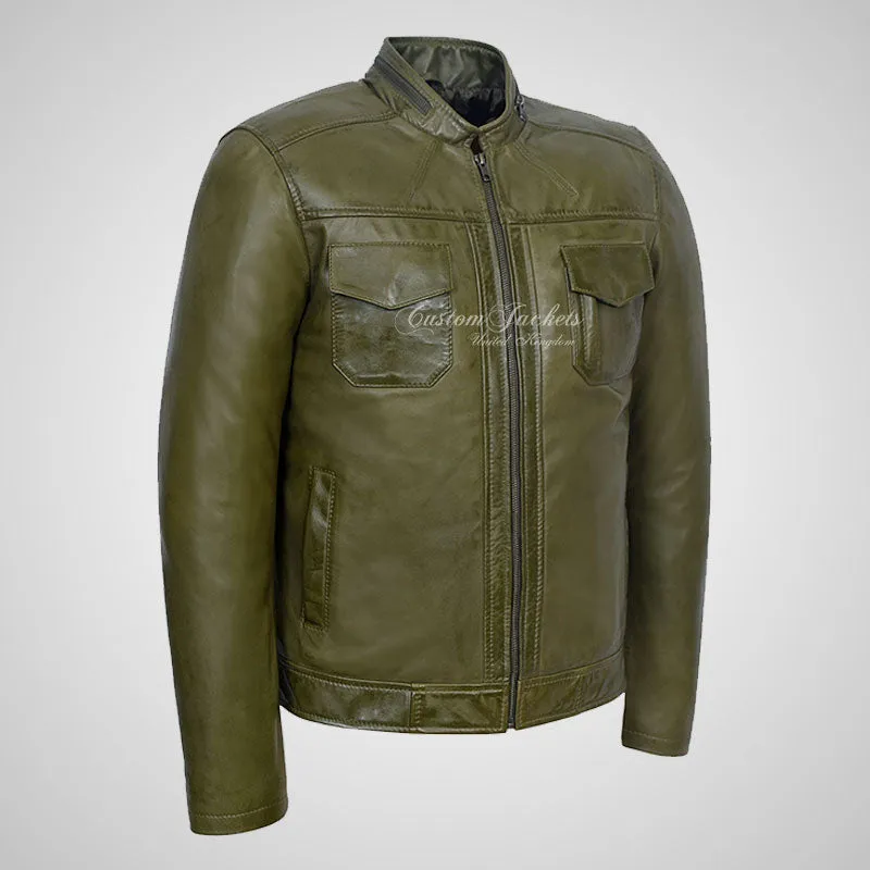 EYAM Men's Biker Leather Jacket Soft Leather Casual Fashion Jacket