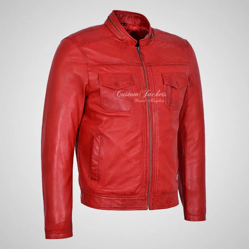 EYAM Men's Biker Leather Jacket Soft Leather Casual Fashion Jacket
