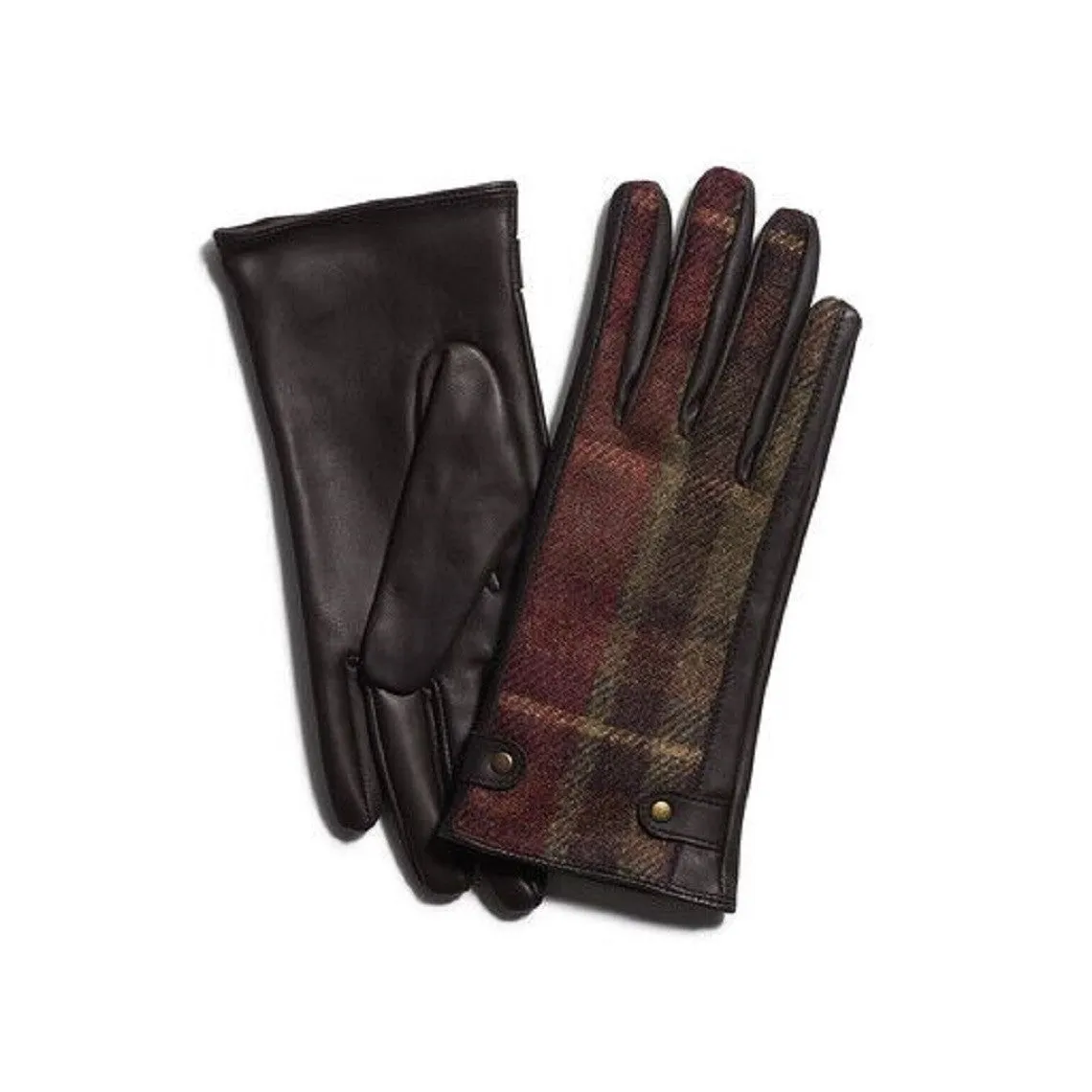 Failsworth Ladies Country Mallalieus Wool & Leather Gloves In Red/Green