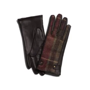 Failsworth Ladies Country Mallalieus Wool & Leather Gloves In Red/Green
