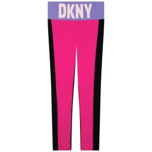 Girls Pink Logo Leggings