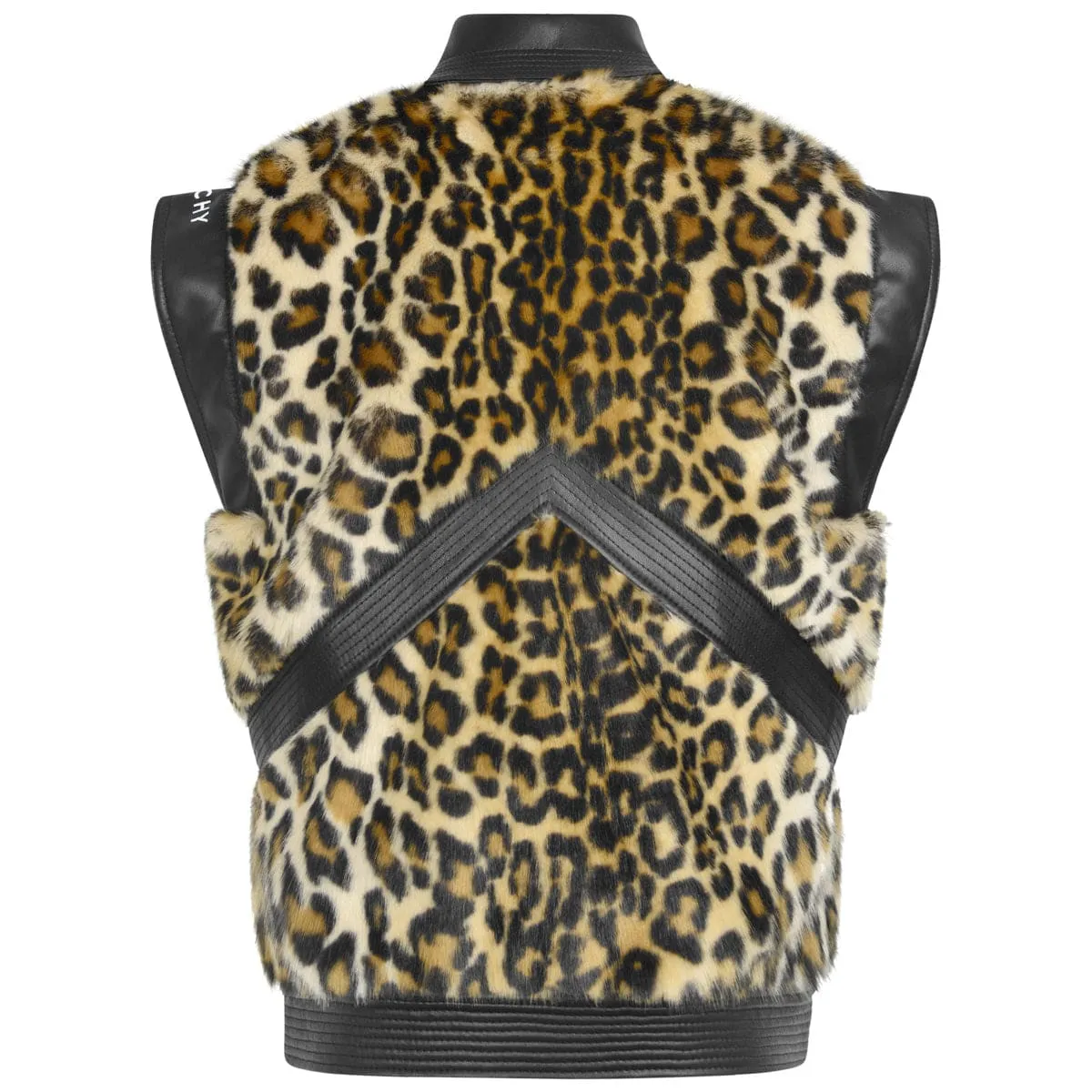 Givenchy Girls Black Leopard Faux Fur Gilet