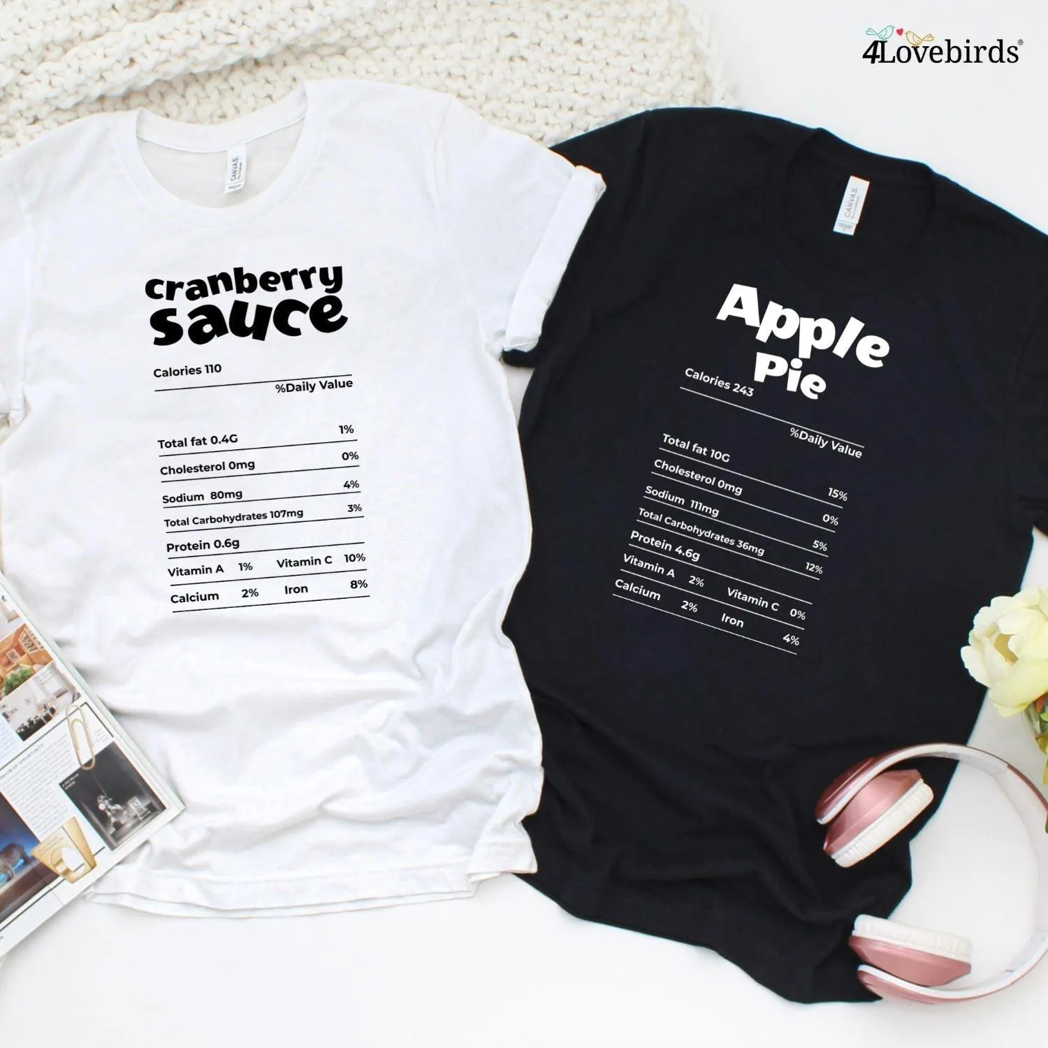 Group Matching Outfit: Thanksgiving Food, Funny Holiday Shirts for Families