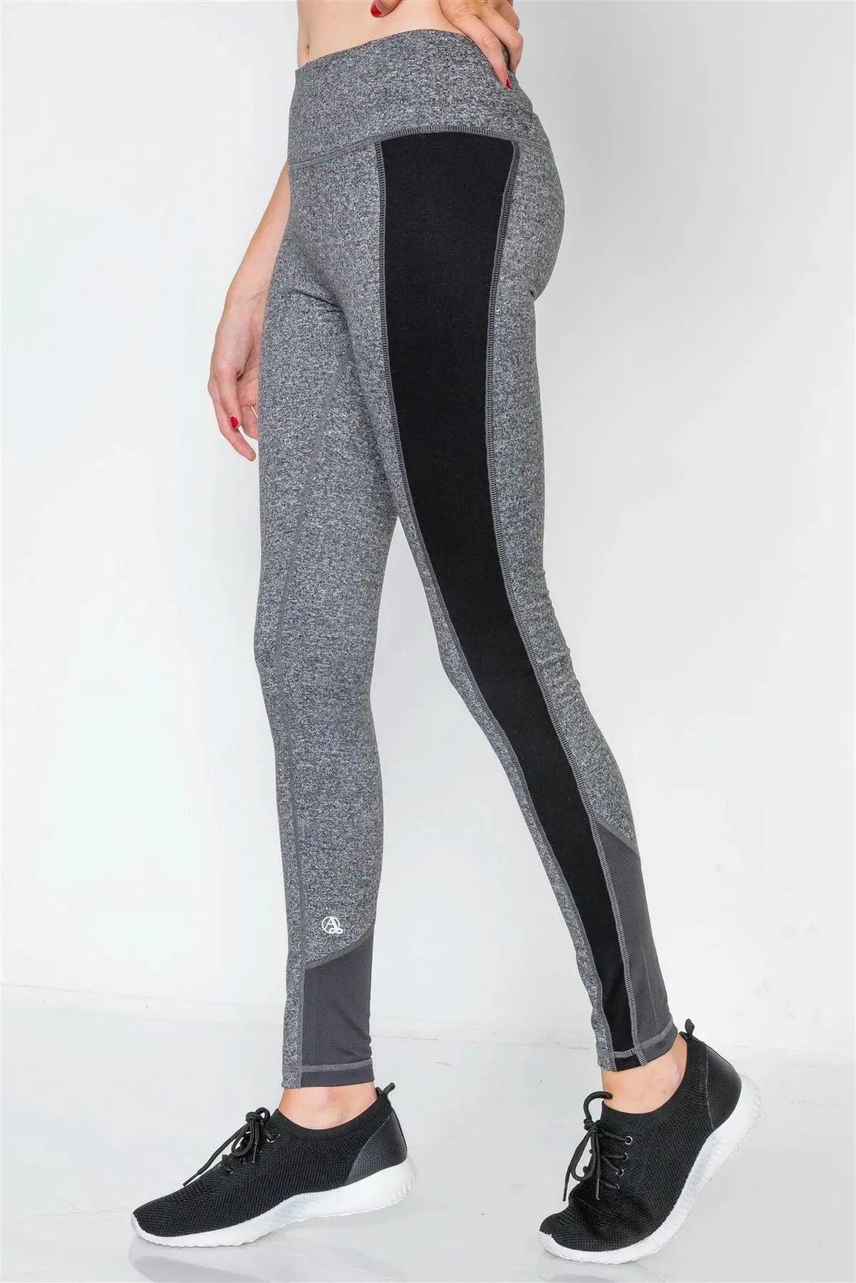 Heather Grey Black Sporty Active Legging