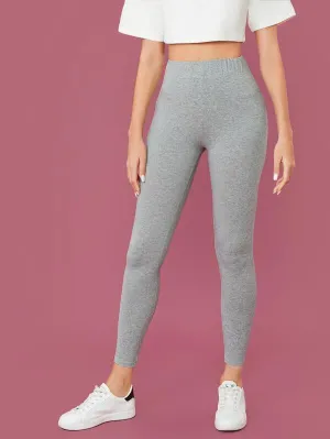 Heather Grey Cropped Leggings