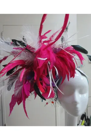 Heavenly Blue Fascinator Fuschia