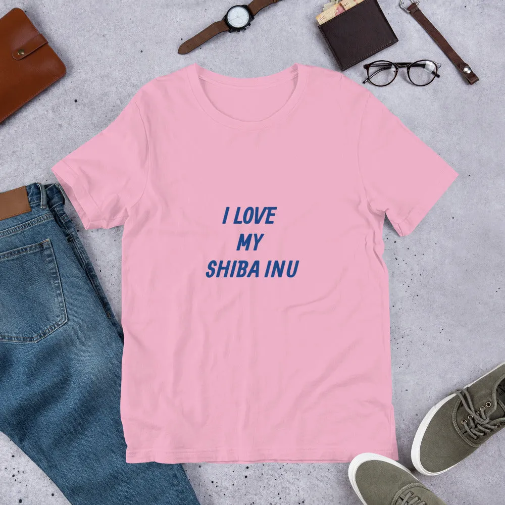 I Love My Shiba Inu Bella   Canvas 3001  Short-Sleeve Unisex T-Shirt