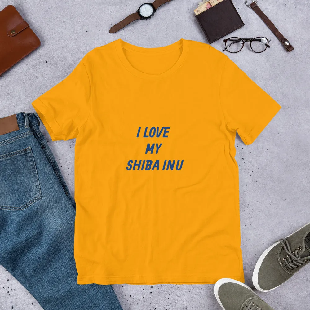I Love My Shiba Inu Bella   Canvas 3001  Short-Sleeve Unisex T-Shirt