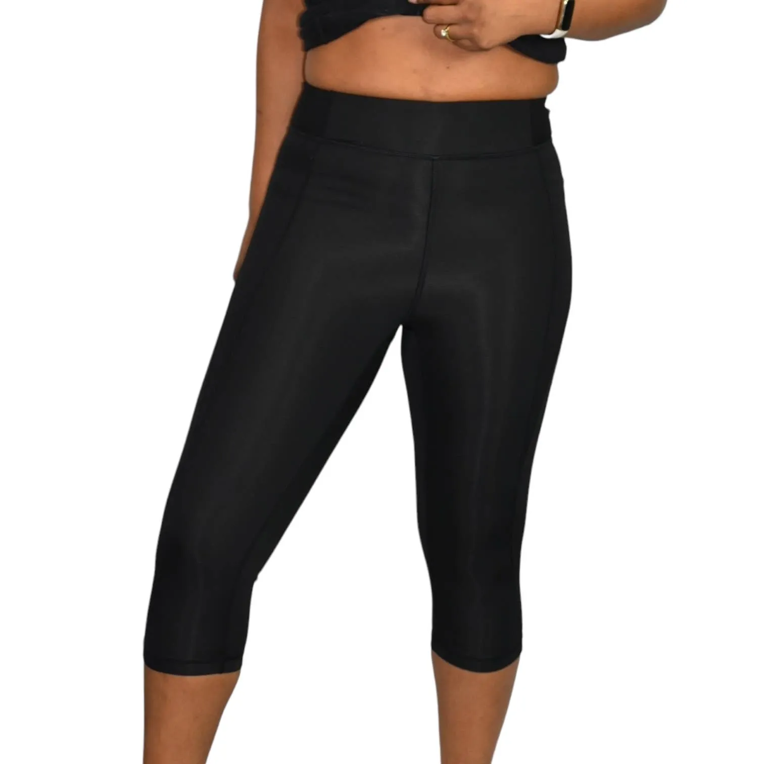 Ivy Park Capri Legging High Waist Black Sculptured Beyonce Activewear Size Small
