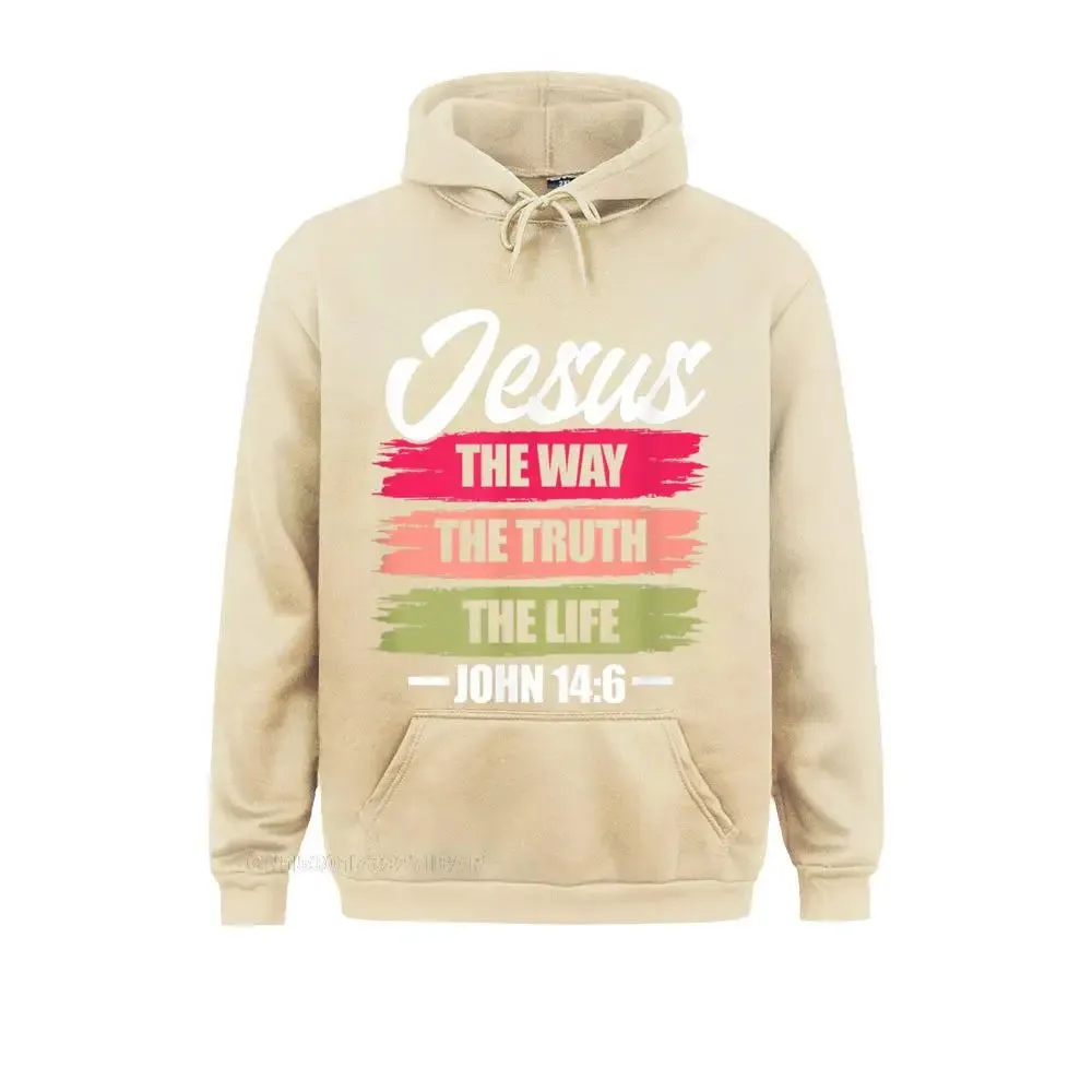 Jesus The Way, The Truth, The Life Christian Bible Verse Hooded Pullover Sweatshirt