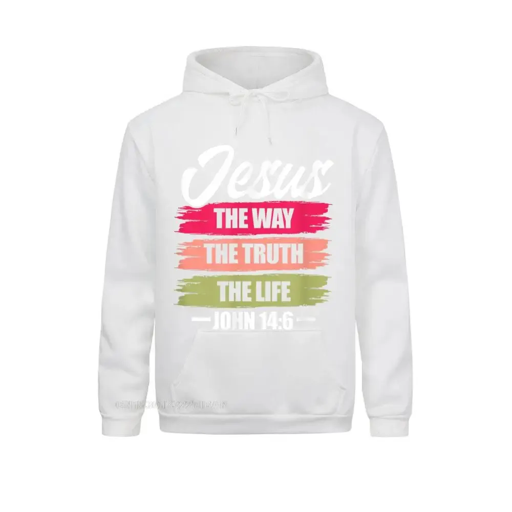Jesus The Way, The Truth, The Life Christian Bible Verse Hooded Pullover Sweatshirt