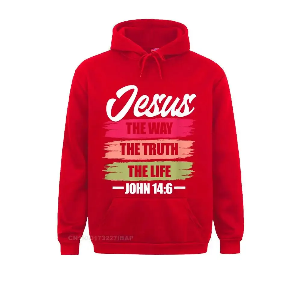 Jesus The Way, The Truth, The Life Christian Bible Verse Hooded Pullover Sweatshirt