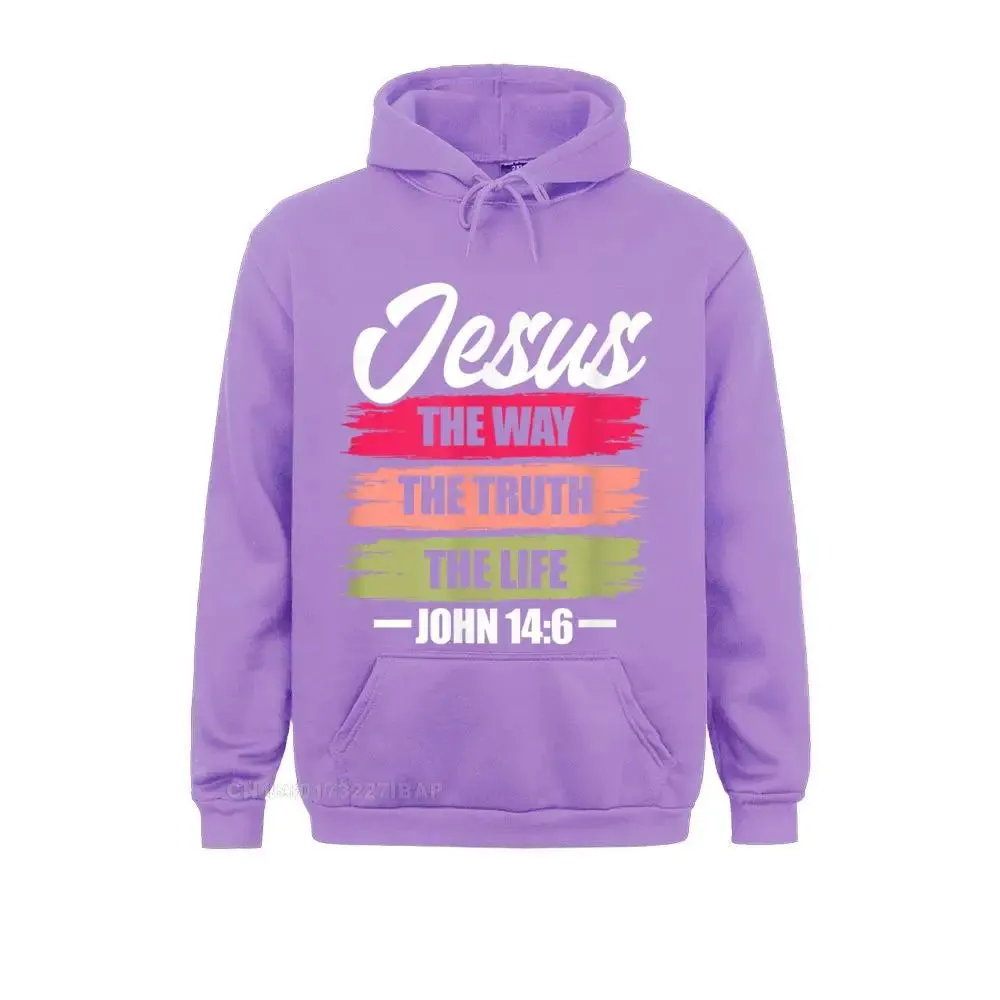 Jesus The Way, The Truth, The Life Christian Bible Verse Hooded Pullover Sweatshirt