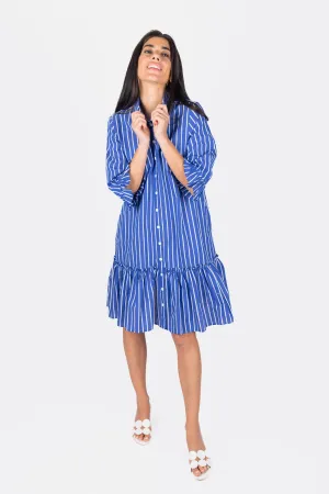 KIANA DRESS 37" (BLUE STRIPE)