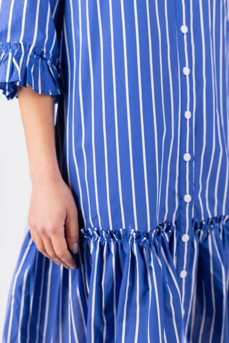 KIANA DRESS 37" (BLUE STRIPE)