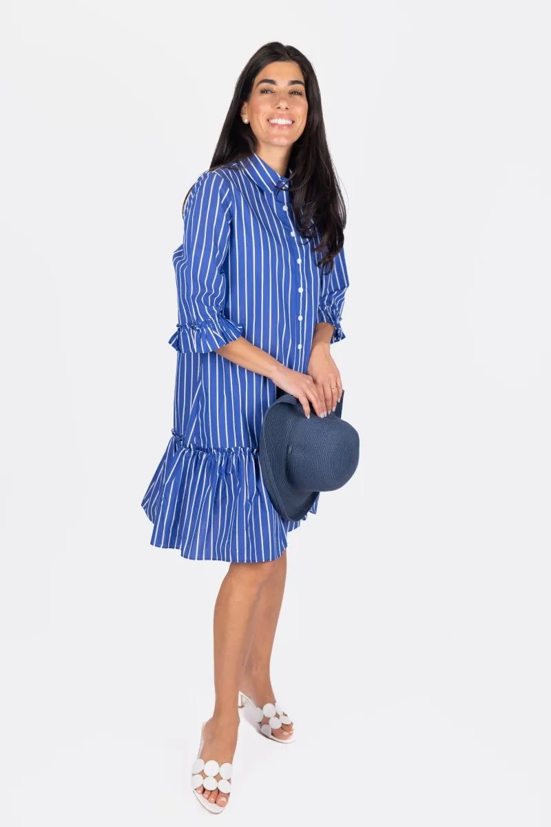KIANA DRESS 37" (BLUE STRIPE)