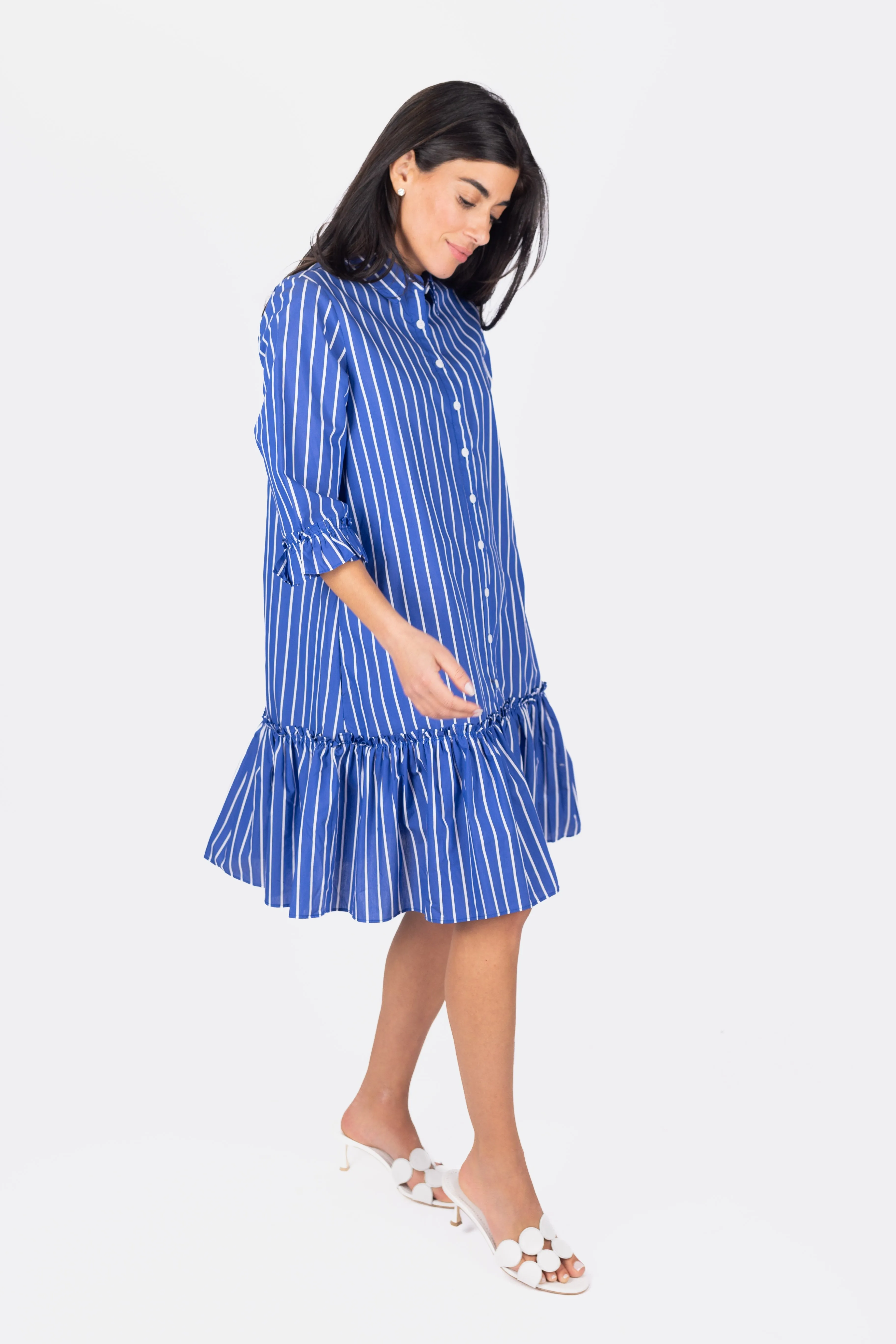 KIANA DRESS 37" (BLUE STRIPE)
