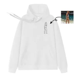 Ladies Sexy Photos Custom Hoodies Line Art Drawing
