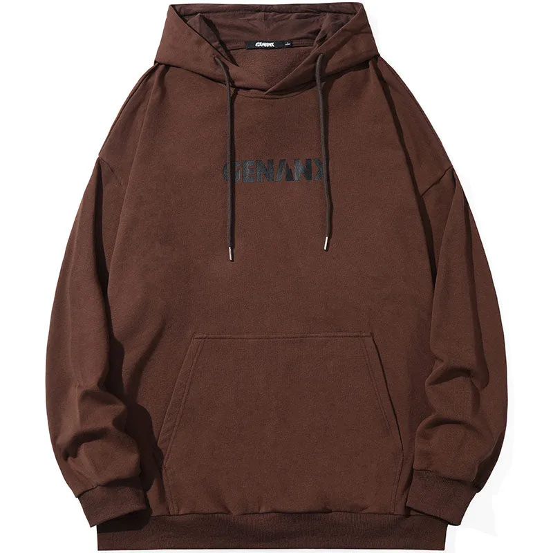 Letter Print Kangaroo Pocket Couple Hoodies
