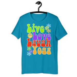 Live Love Laugh Yoga Retro Groovy Shirt