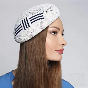 Marine Style Small Straw Beret  Stylish Sun Beach Hat